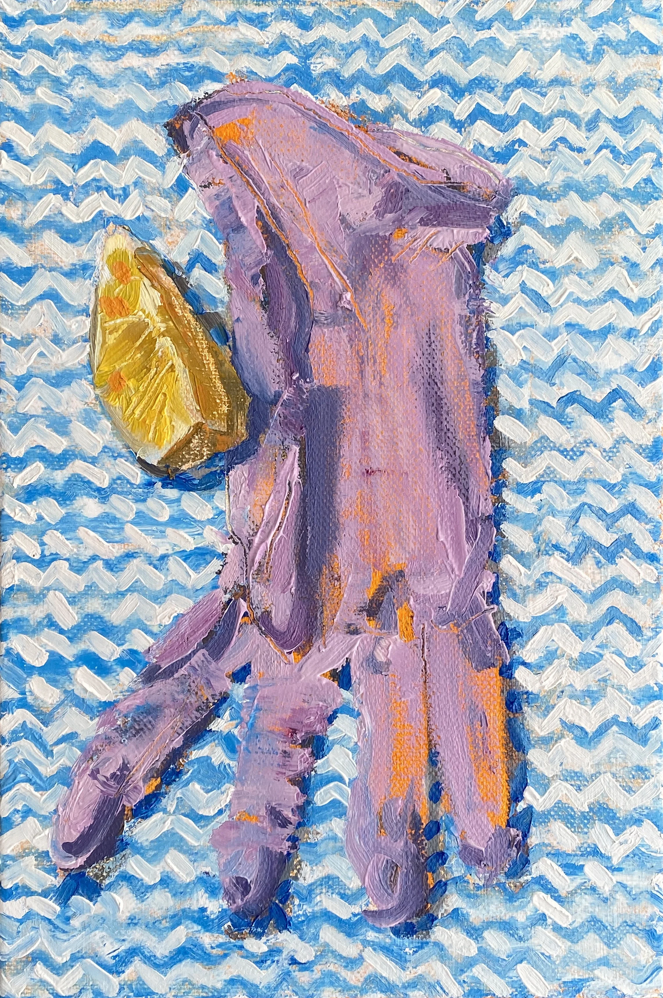  Gloves on, Snapped on, 2024, oil on linen, 30.5 x 20.5cm 