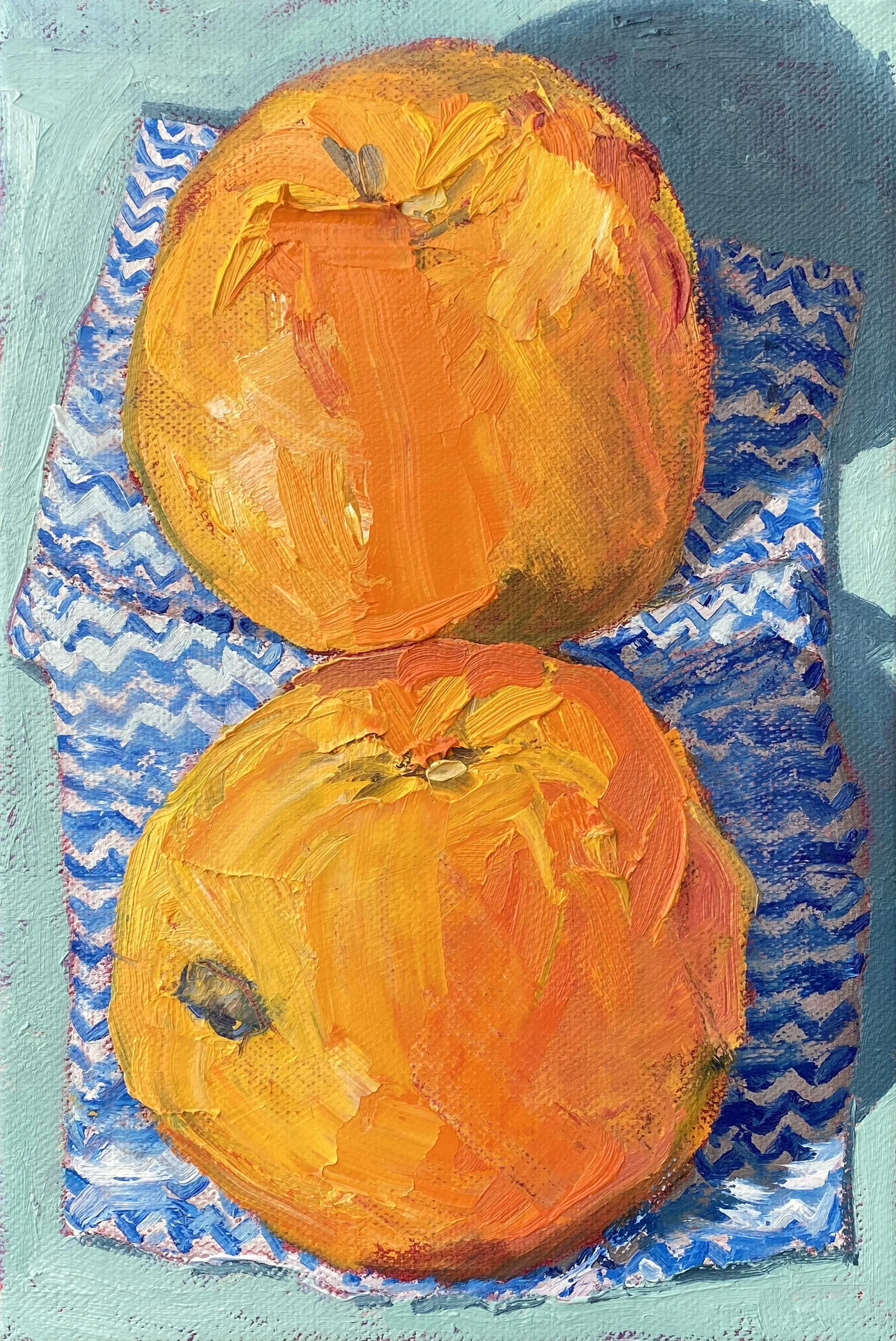  Couple of Grapefruit, 2024, oil on linen, 30.5 x 20.5cm 