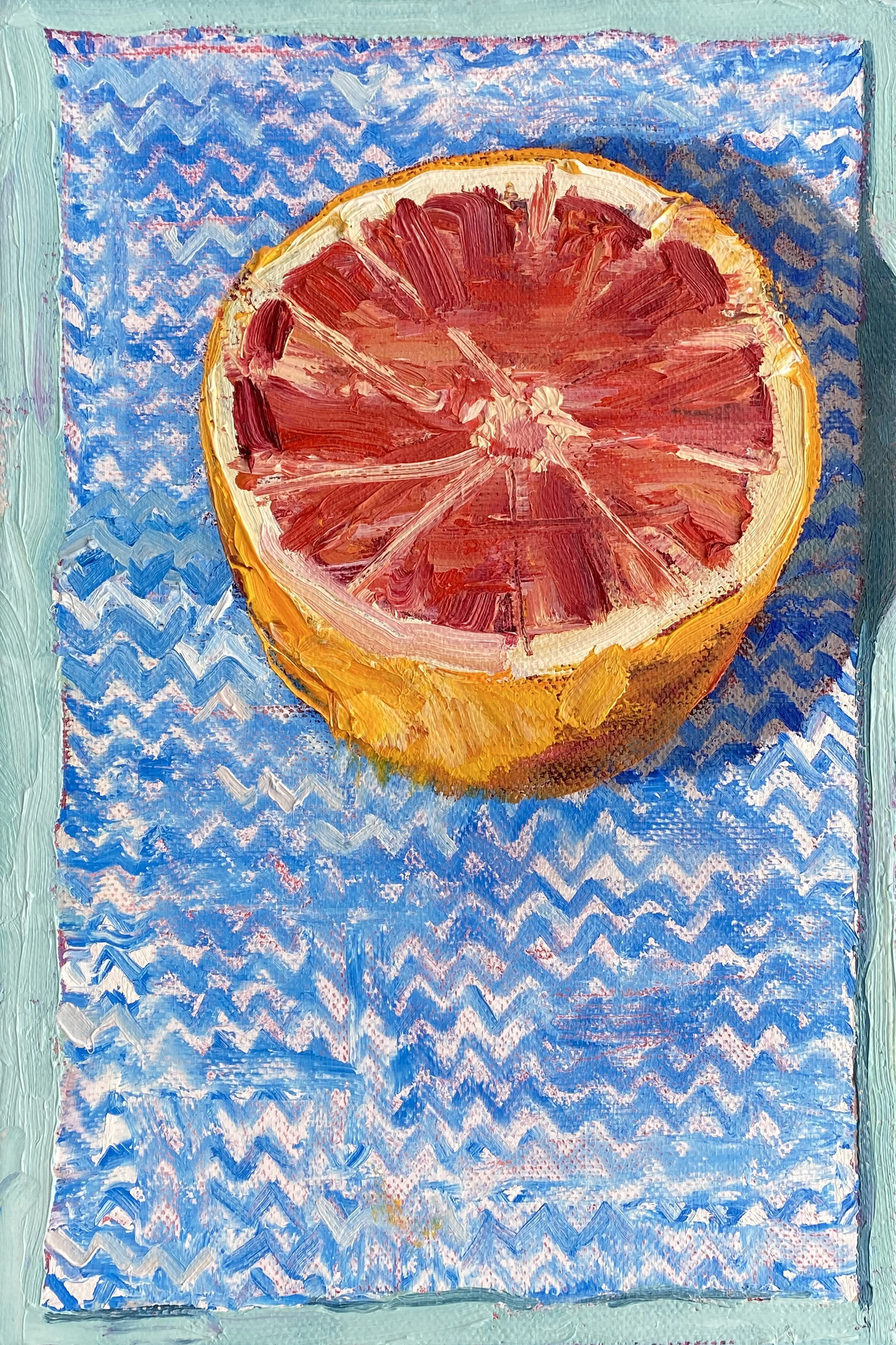  Sour Cutting, 2024, oil on linen, 30.5 x 20.5cm 