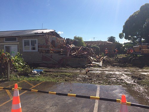 Construction and destruction underway