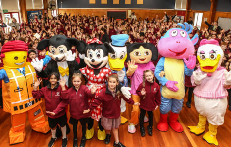 Howick Primary had a visit from some cartoon heros!
