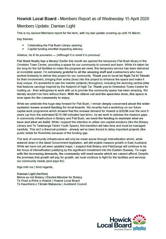 Members Report for April 2026