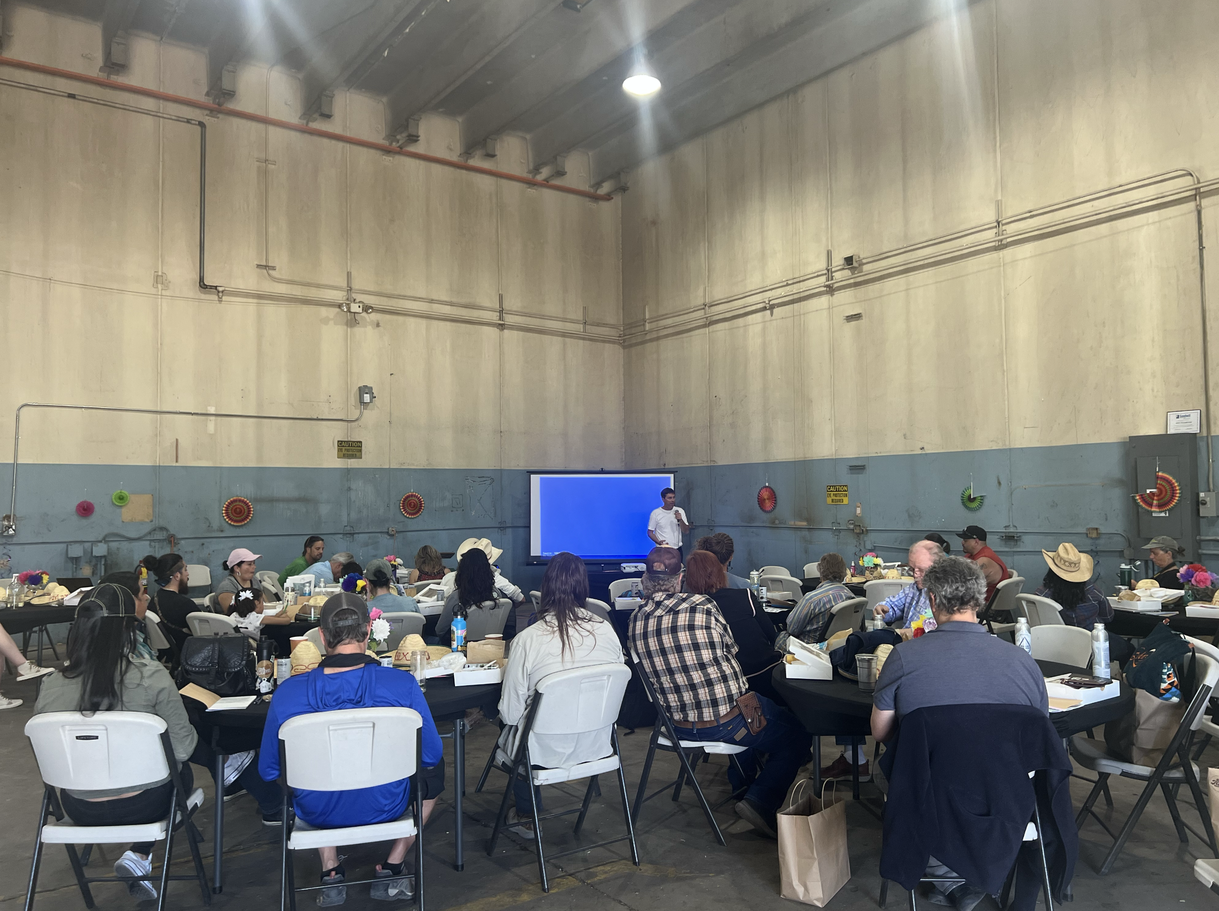 The hemp hungry crowd, taking it all in at the hemp building workshop in Arizona