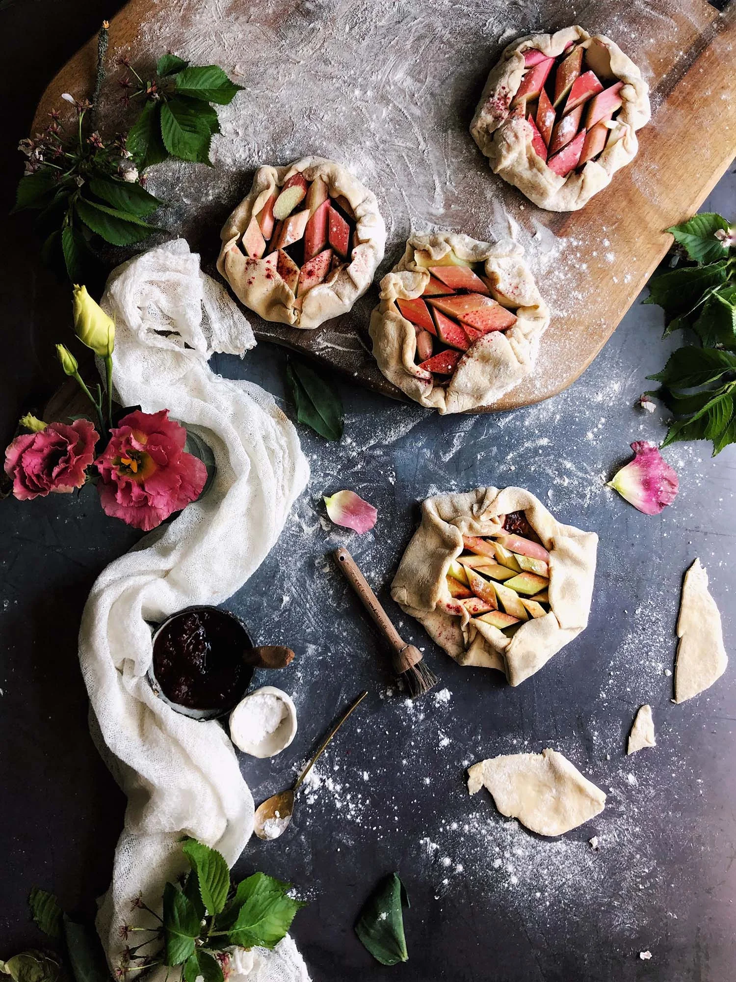 Rhubarb Rose Galette