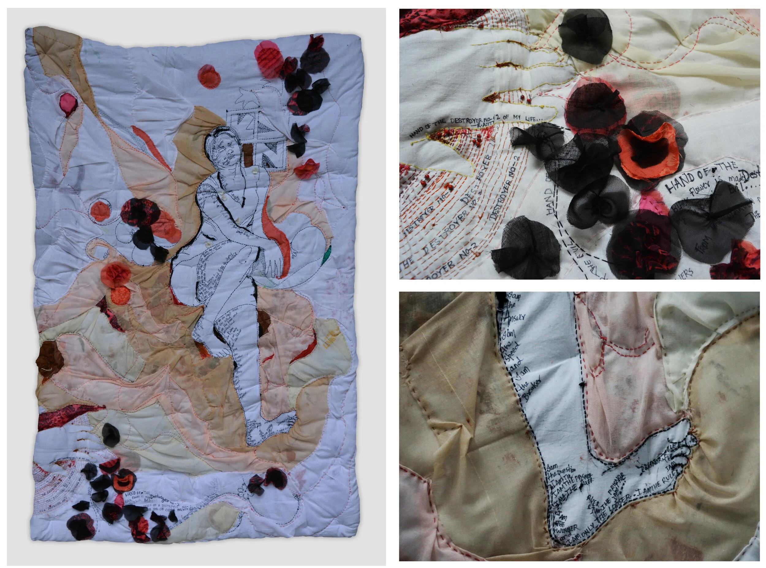 Once in Delhi | Quilting with mix media | 39 x 56 inches | 2015