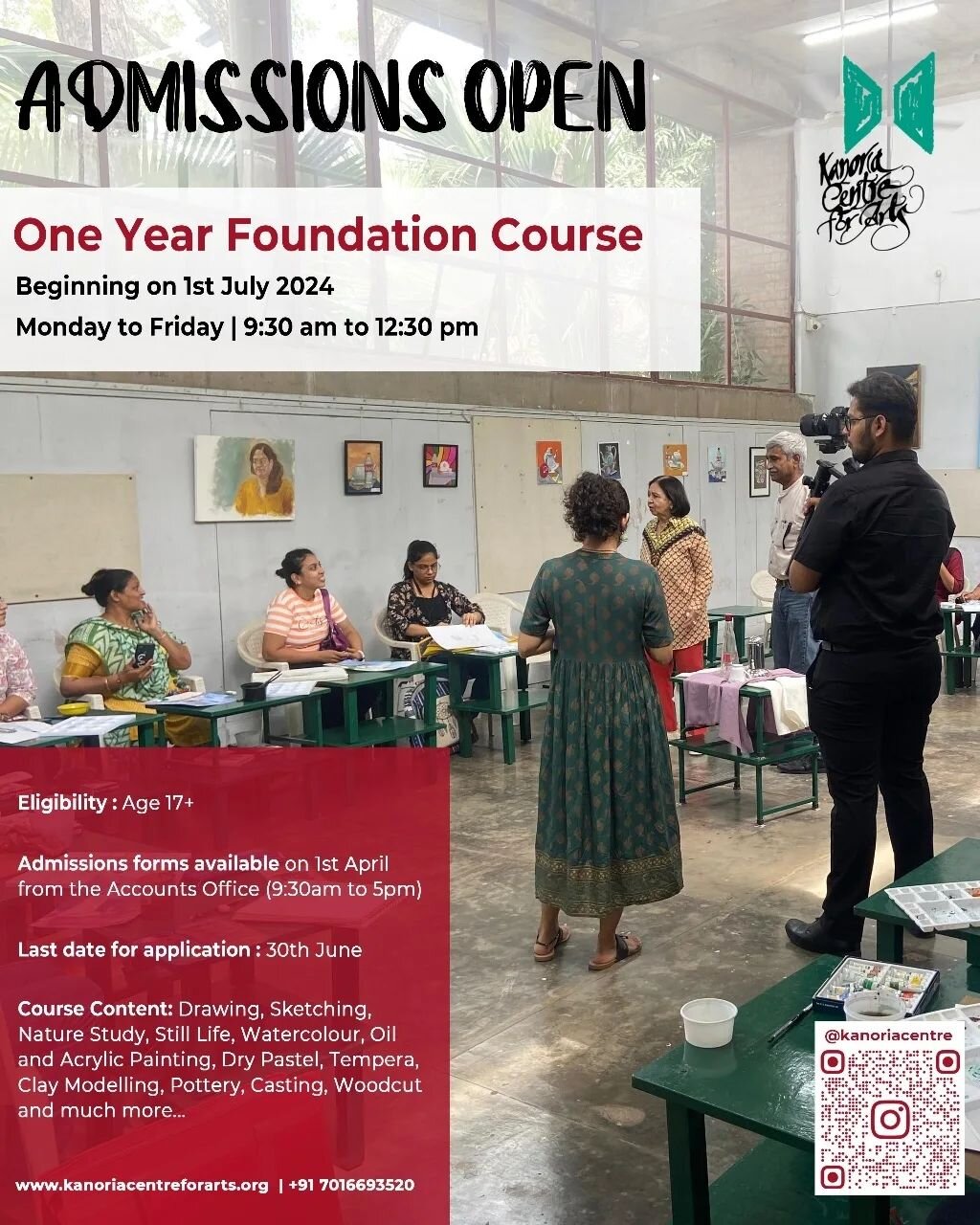 🔴 ADMISSIONS OPEN 🔴
For the One Year Foundation Course at Kanoria Centre for Arts.

Please check out our website for more details (link in bio)

www.kanoriacentreforarts.org

#admissionopen #artcentre #artclasses #artenthusiast #finearts #