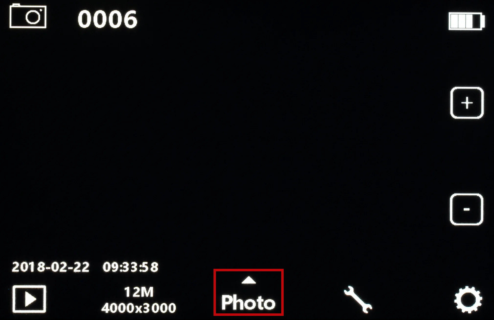 To change mode, tap the ‘Photo’ button in the middle of the screen.