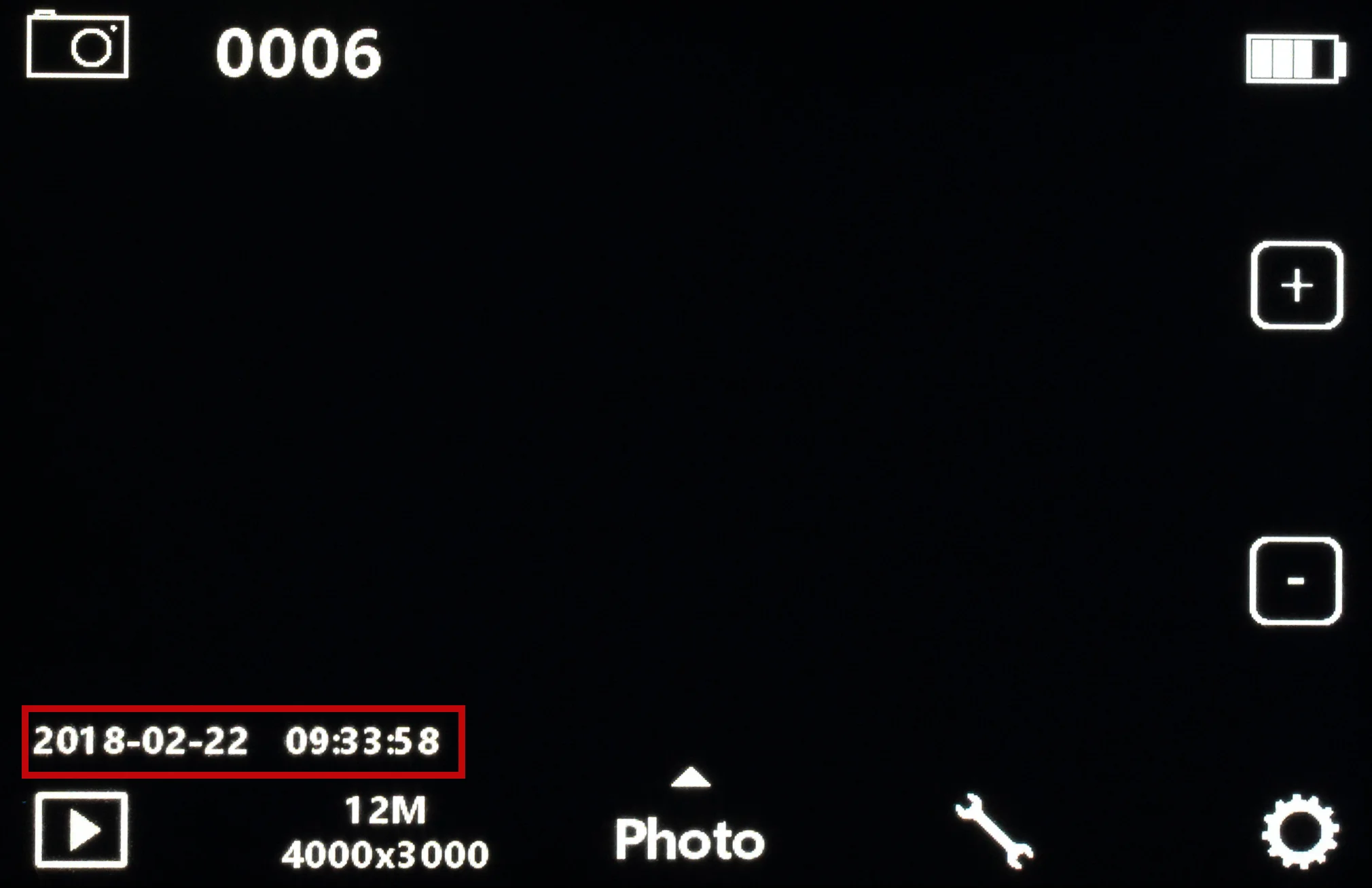 Time and date. You can change it in the general settings.