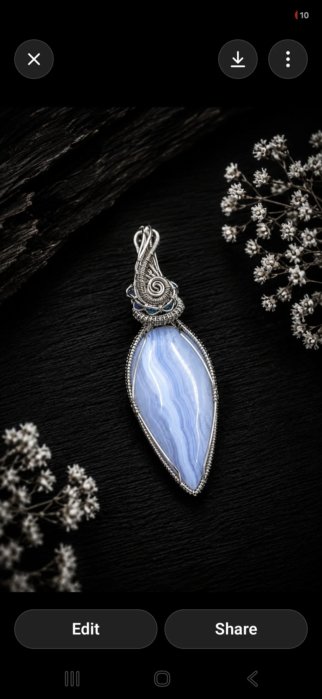 Blue Lace Agate Pendant