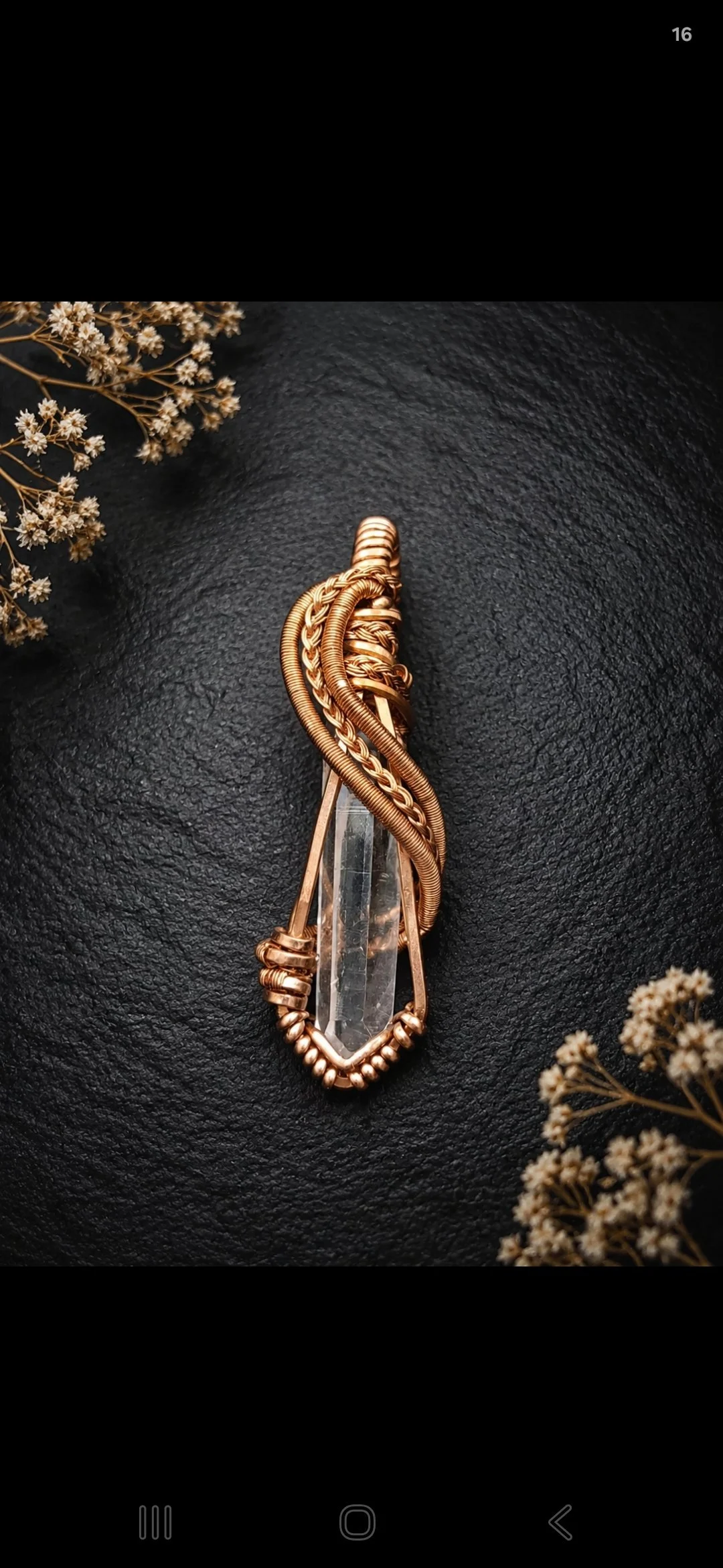 Quartz and Copper Pendant 2