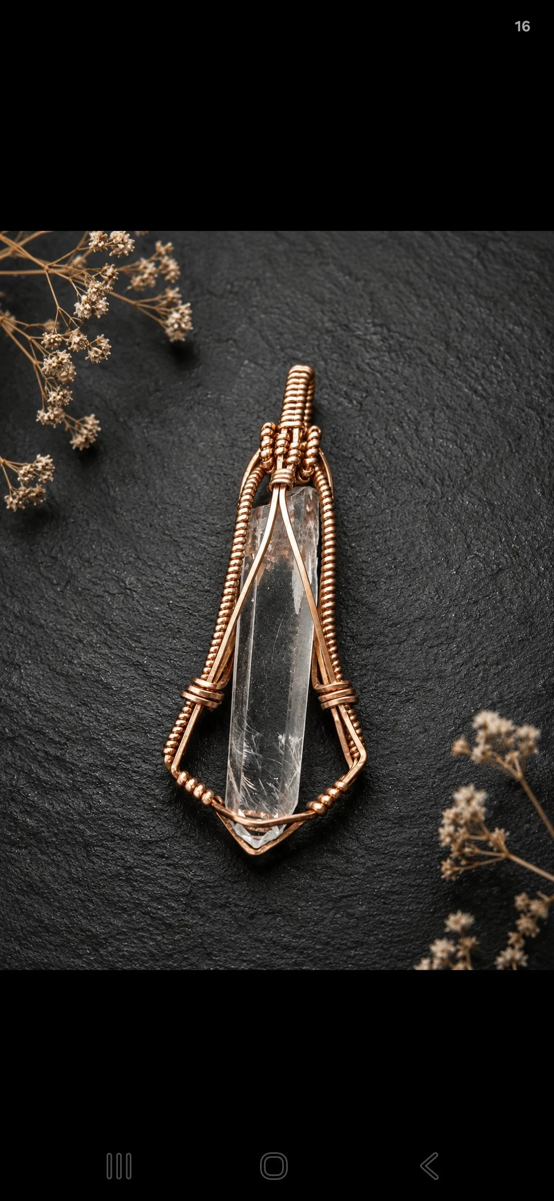 Quartz and Copper Pendant 4