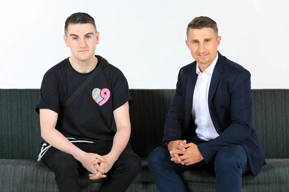 Save9Lives founder, Jim Lynskey, with England cricket professional, James Taylor.