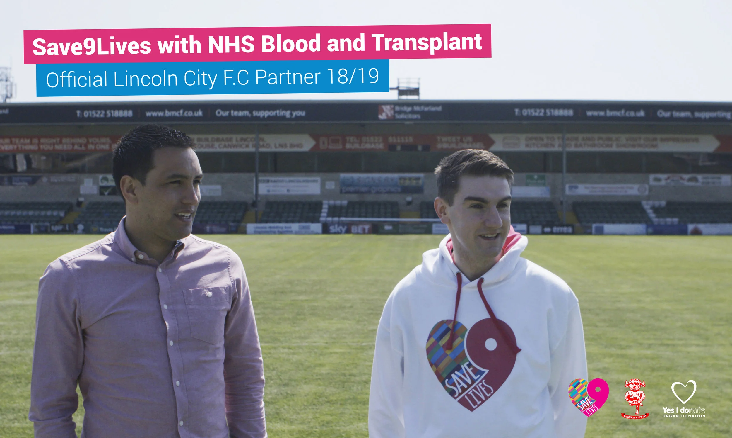 Jim Lynskey, Save9Lives Founder, with Imps’ Chief Executive, Liam Scully.