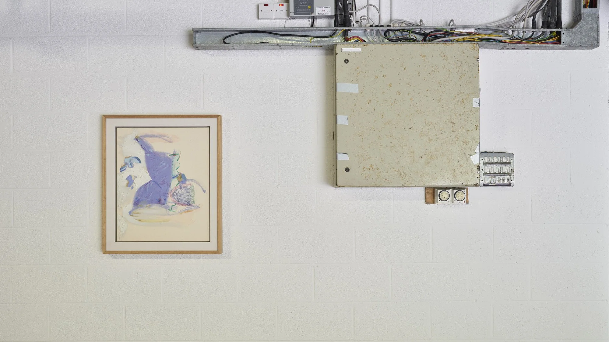   Aleana Egan ,  oversoul ,&nbsp; 2026. Mixed media on canvas with solid white oak and linen mount, 80.5 x 68 x 7 cm. Installation view, Interface, Inagh. Courtesy of the artist and Kerlin Gallery. Photograph by Ros Kavanagh. 