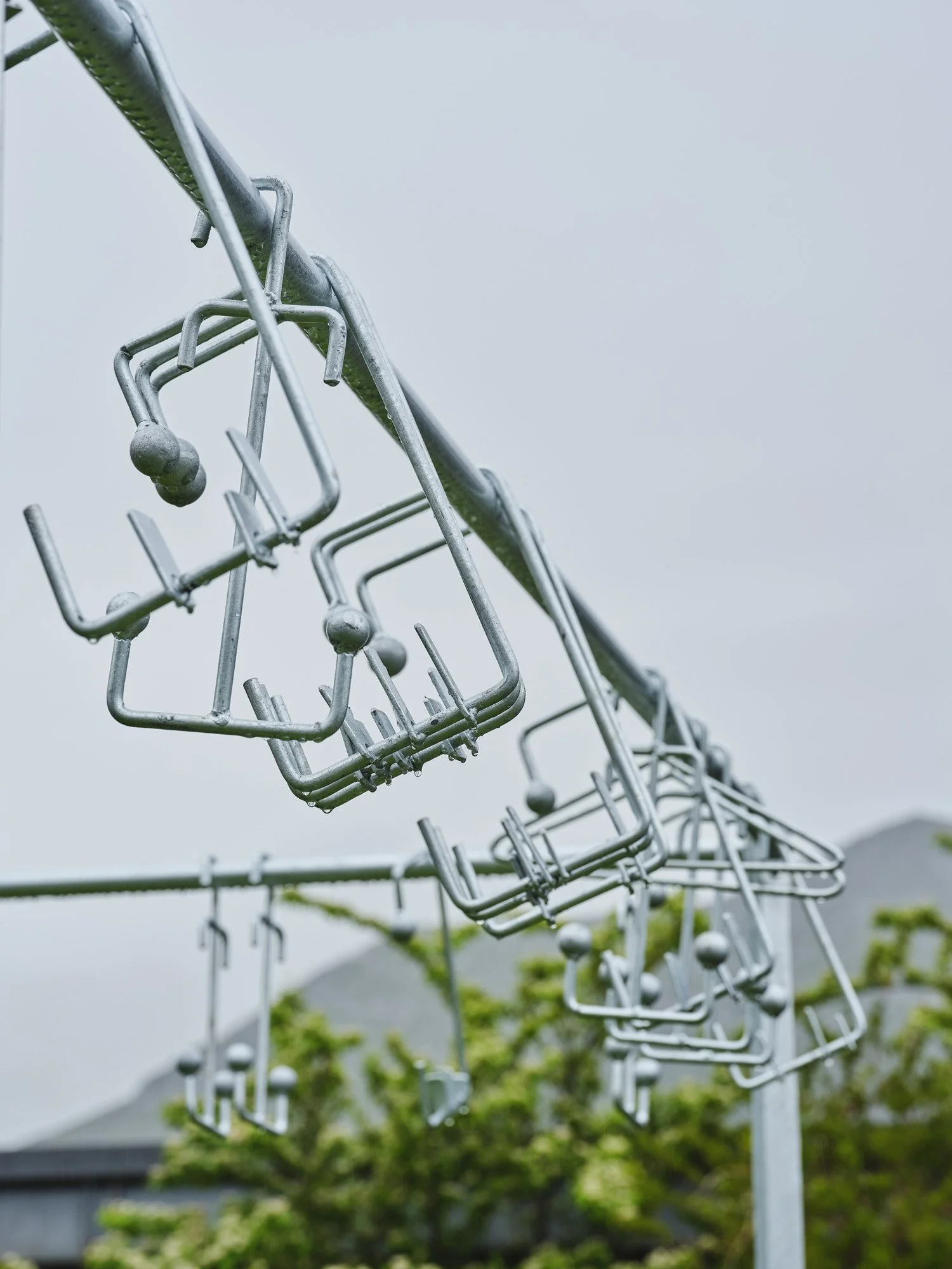  Aleana Egan ,  little surface pictures , 2014/2026 (detail). Galvanised steel, 286 x 251 x 366 cm. Installation view, Interface, Inagh. Courtesy of the artist and Kerlin Gallery. Photograph by Ros Kavanagh. 