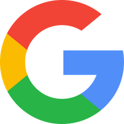 Google logo with a multicolored G on a white background