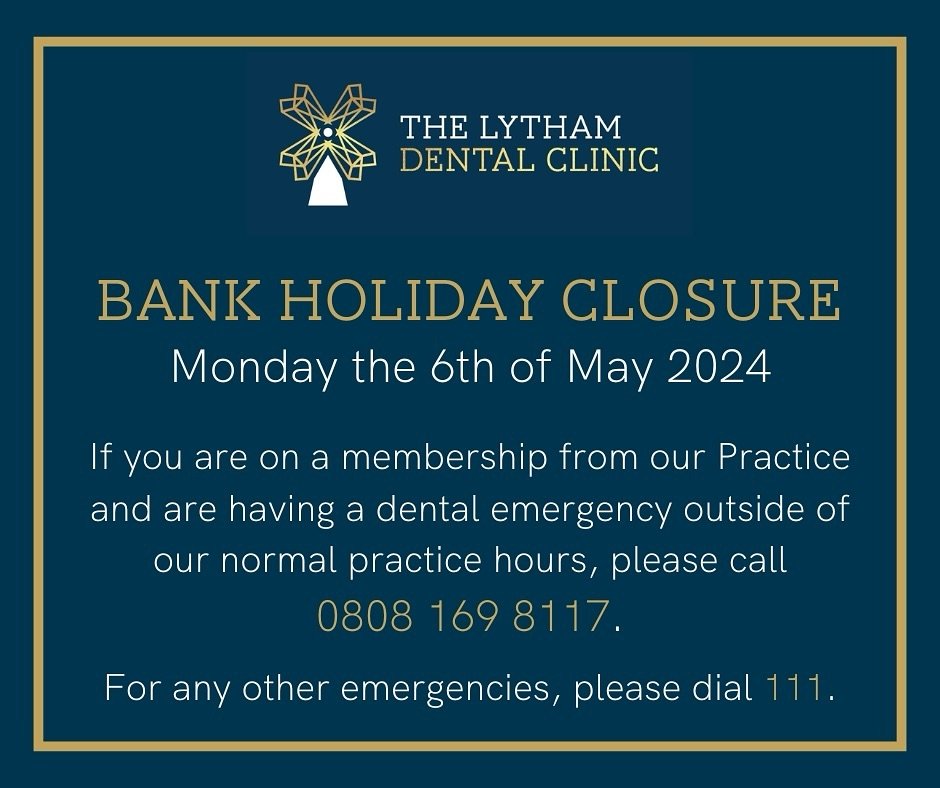 Important information regarding our Bank Holiday closure! 💫🦷💙