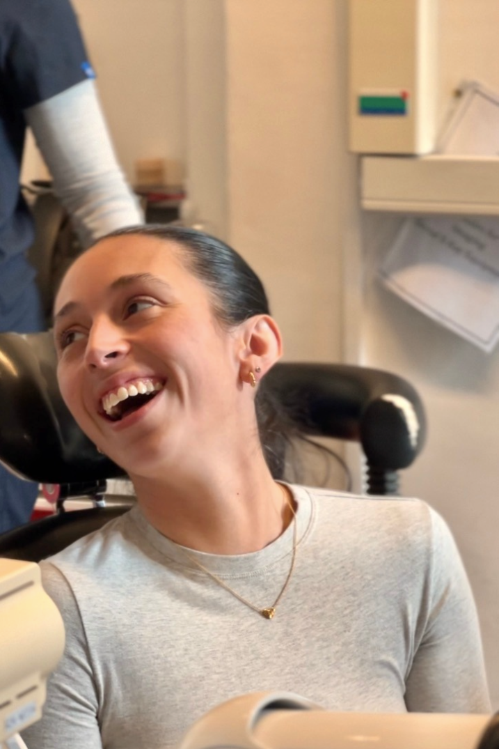 Invisalign patient smiling during an appointment at The Lytham Dental Clinic
