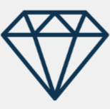 Line drawing of a diamond gemstone
