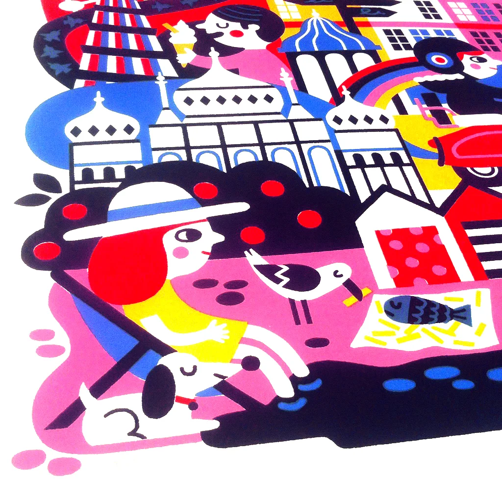 Close-up of the finished screenprint.