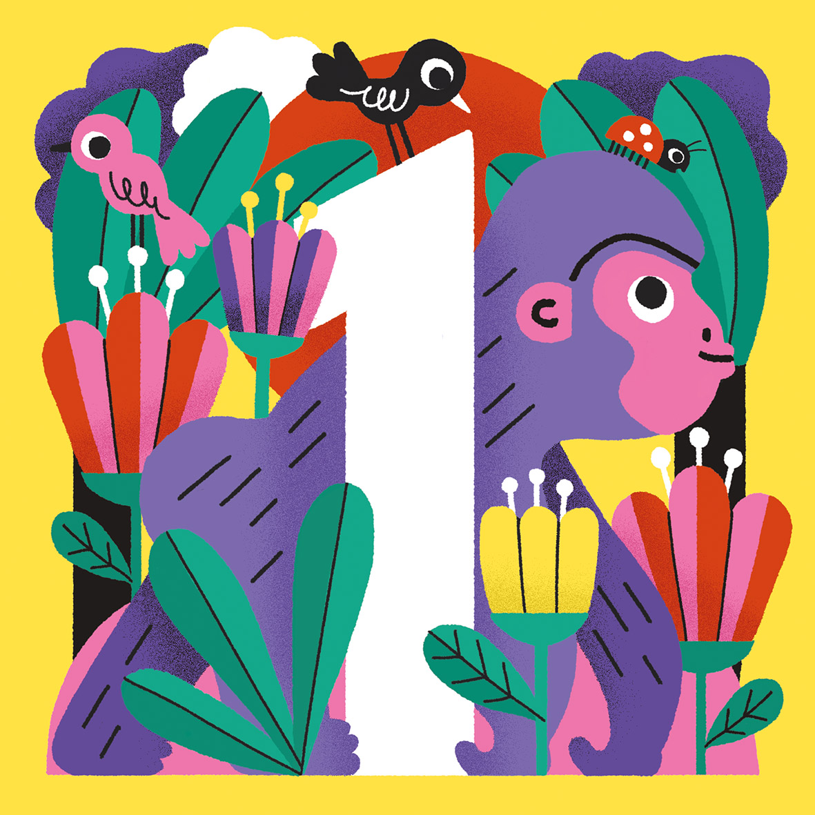 Greetings card idea: '1'