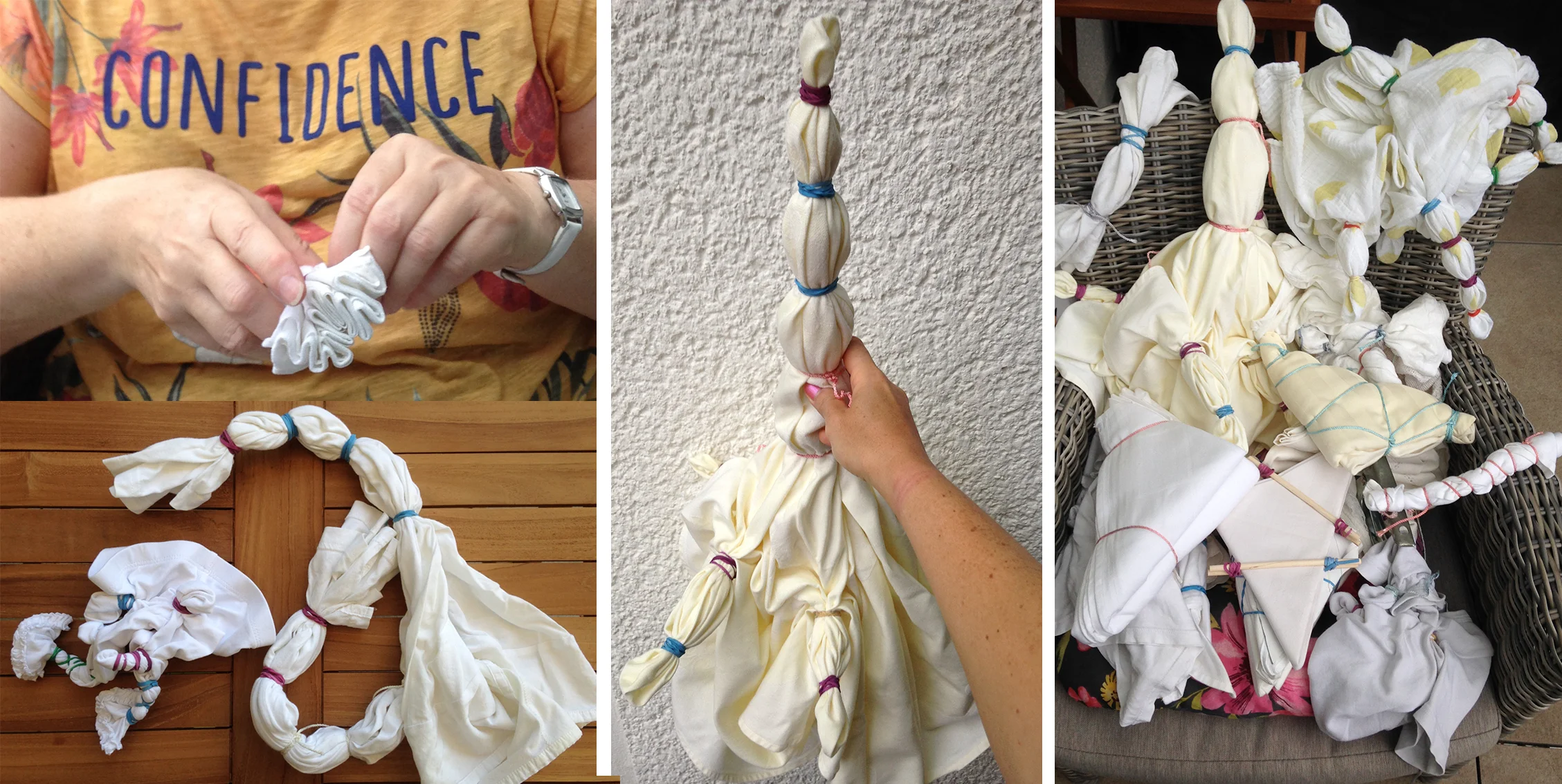 Es ist witzig, welche Stoff-Skulpturen dabei entstehen!