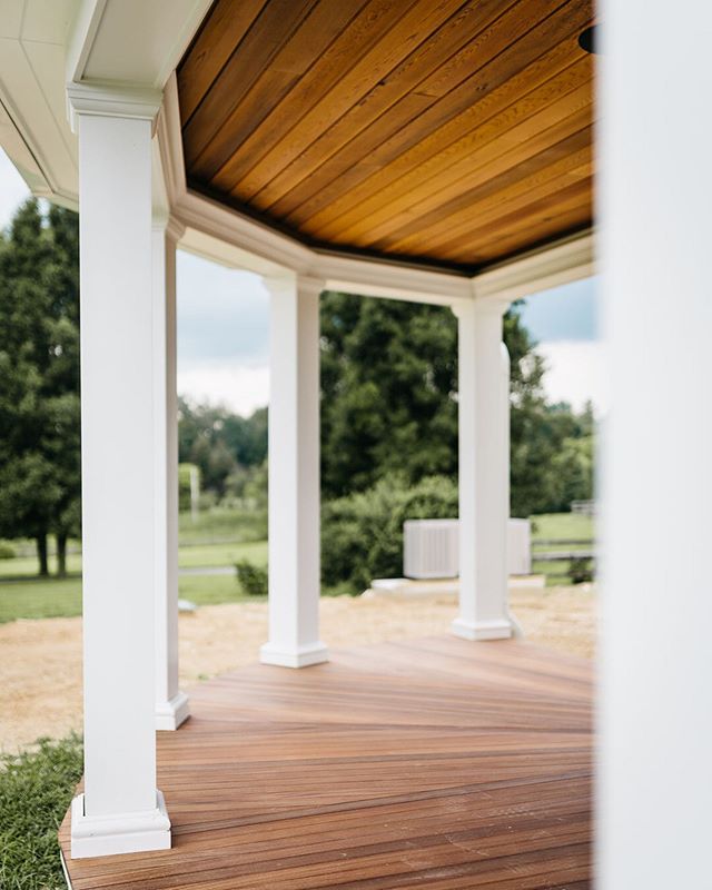 A little landscaping and this curved porch will be the perfect morning escape.

The sapele decking we used for this porch has been one of our favorite touches with client projects recently.&nbsp; Sapele is a great hardwood option for decking that&rsq