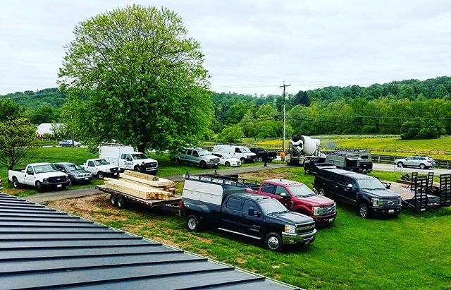 Some days are just more hectic than others! Handling a large project means managing a heck of a lot of people, usually not all at once. Clearly that was not the case today at our full home renovation in #SparksMD. No worries, we got this! #finewoodcr