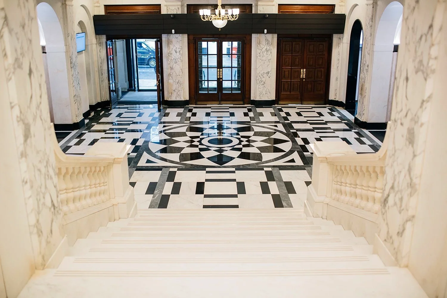 Interior staircase at Camden Town Hall wedding venue in London