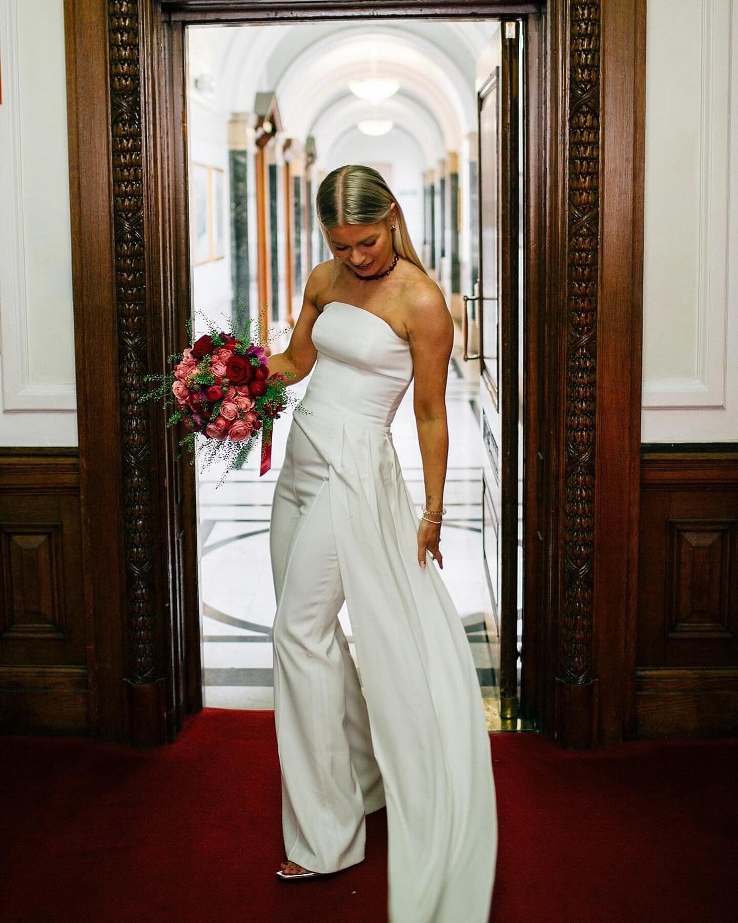 Zoe stylish bridal wear by @nadinemerabi  Absolutely gorgeous. 

venue @sayidoislington 

#weddingdress #wedding #weddingday #islingtonweddingphotographer #londonweddingphotographer #bridestyle #weddingjumpsuit