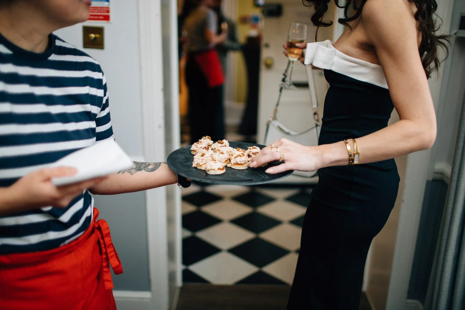 Relaxed wedding moment inside Linden House in Hammersmith