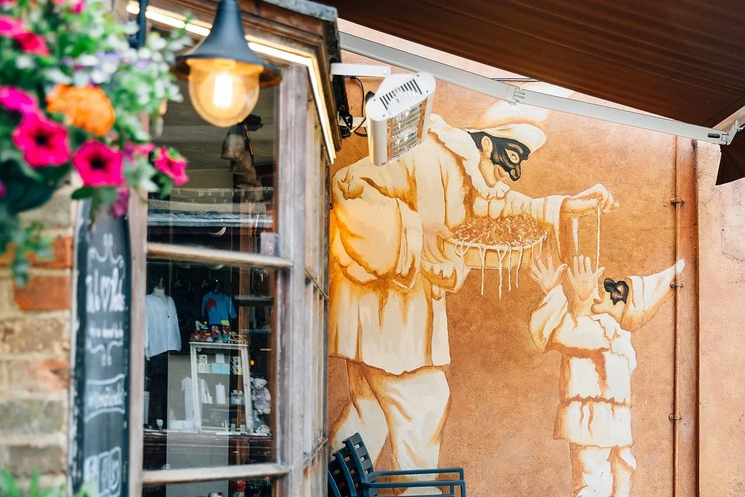 Exterior of Osteria Pulcinella in Twickenham for the wedding reception