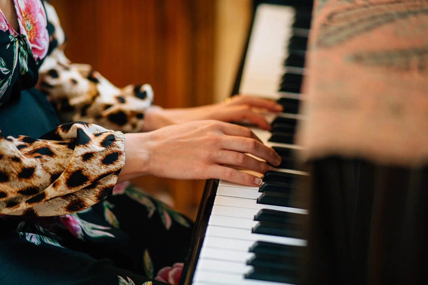 Pianist playing during a wedding at Burgh House in Hampstead
