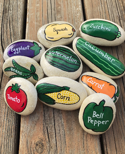 Vegetable Garden Marker Story Stones