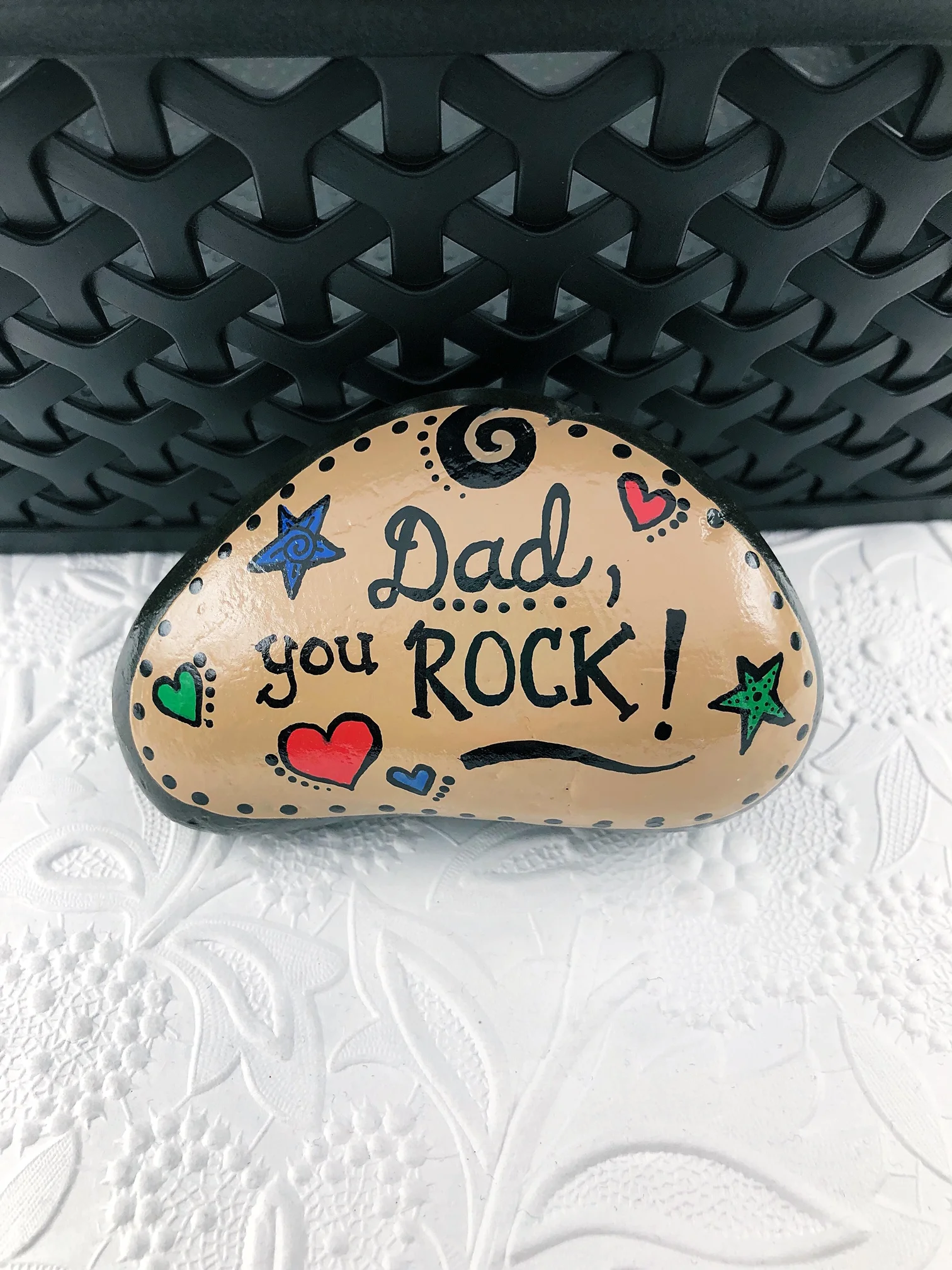 fathers day rock painting