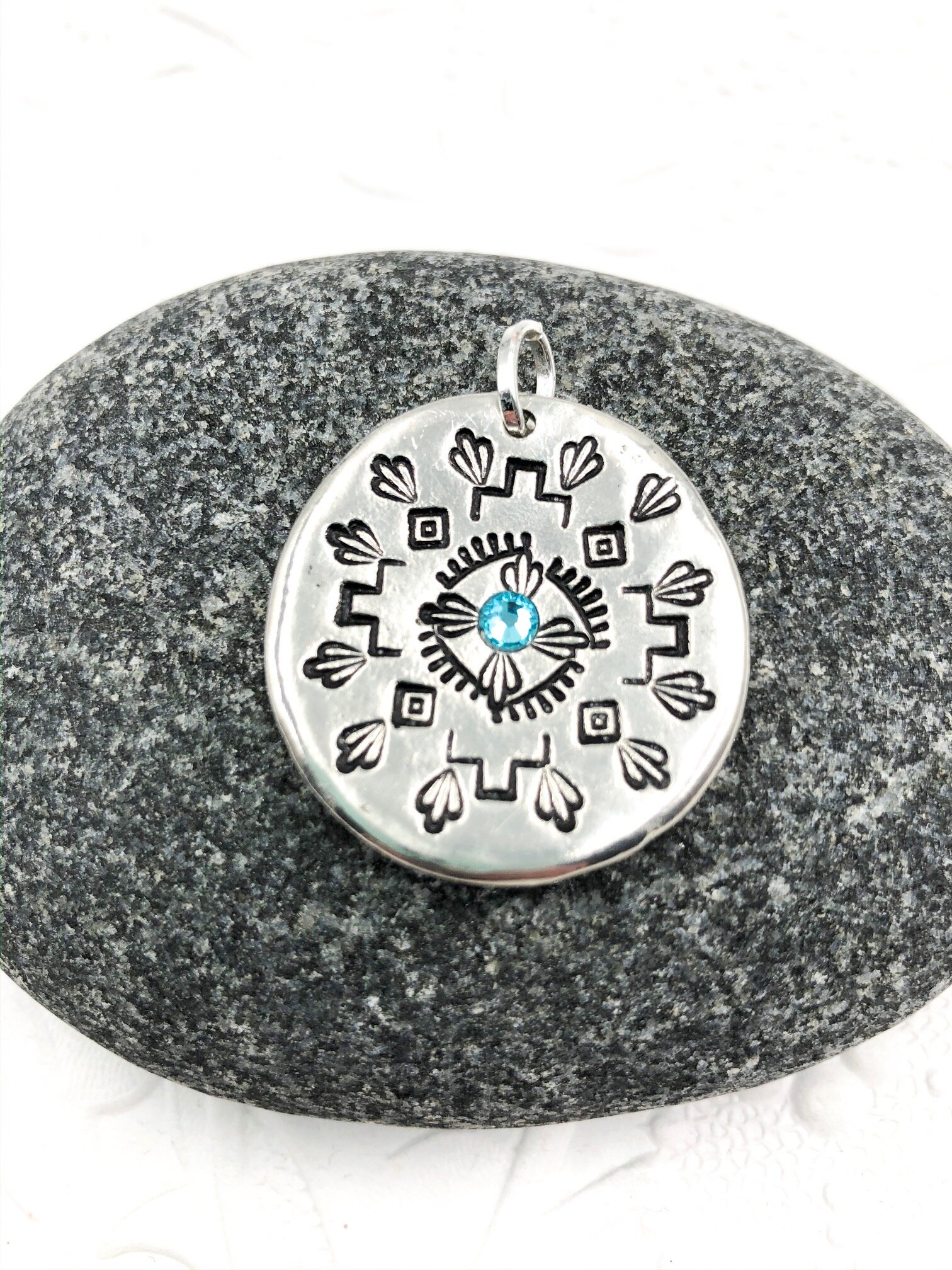 Mandala birthstone pendant