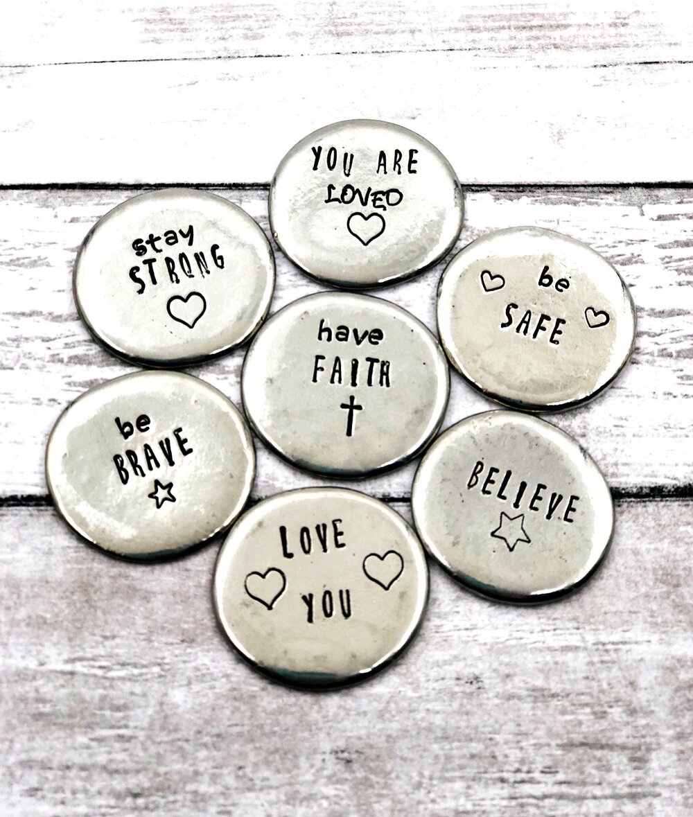 Keychain Pendant Hand Stamped Pewter Encouragement Pendant Encouragement Gift Stay Strong Pendant Have Hope Keychain Be Brave Charm