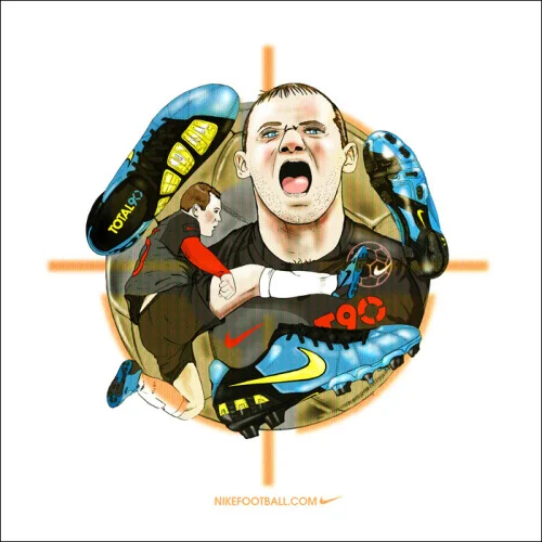 Nikefootball - Wayne Rooney Total90 Promotional Illustration commissioned by Steel Drum studios (London) Thanks to Trent!