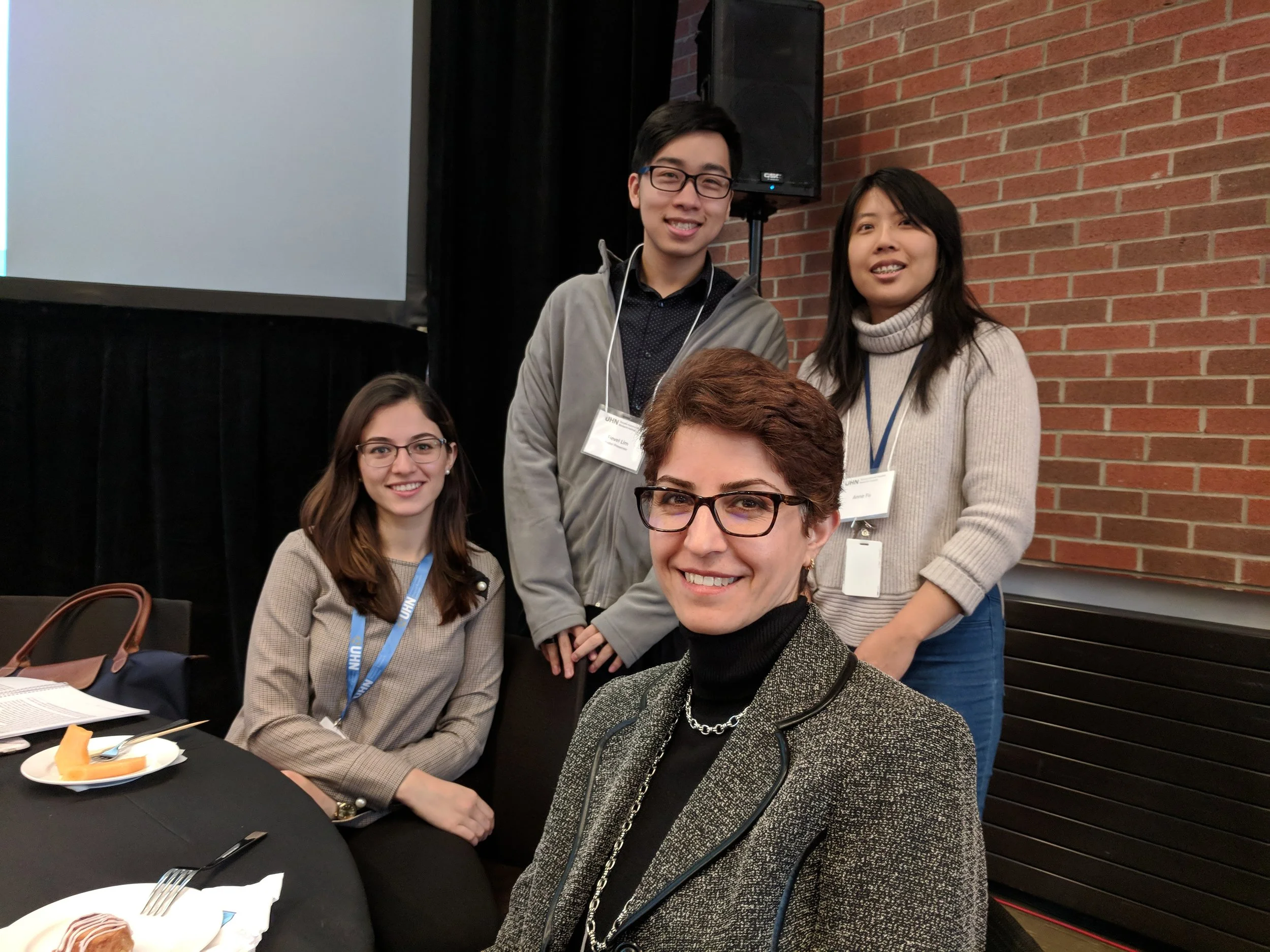 Tina, Fieval, Anne, and Azadeh at the TGHRI Research Day (October 17, 2018).