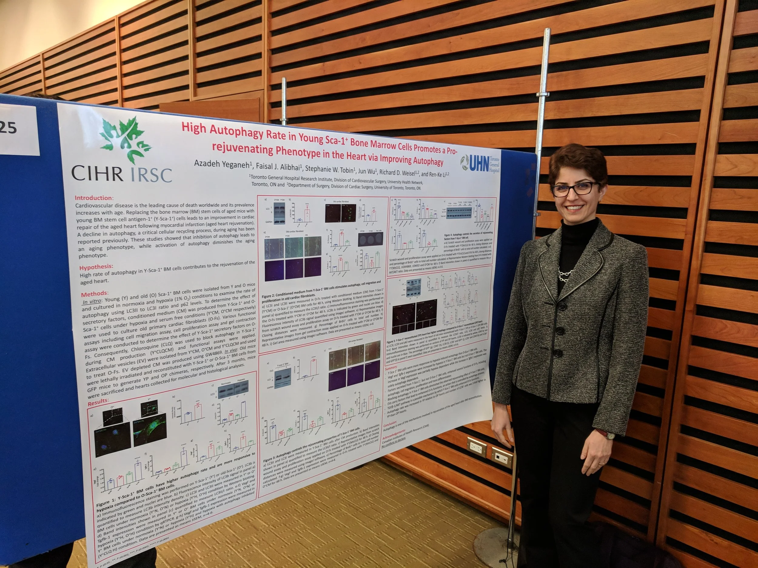 Azadeh presenting her poster at the annual TGHRI Research Day (October 17, 2018).
