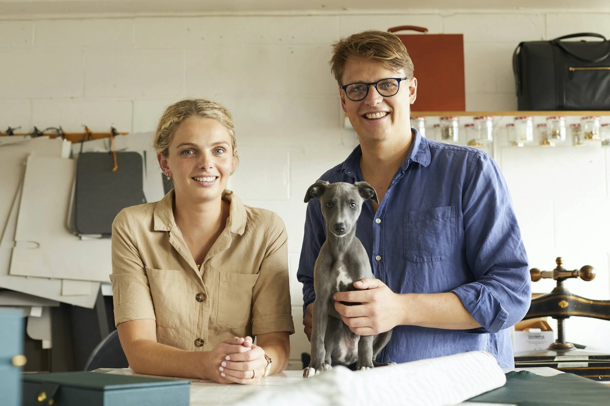 Charlie, Jess and Brixton the studio whippet!