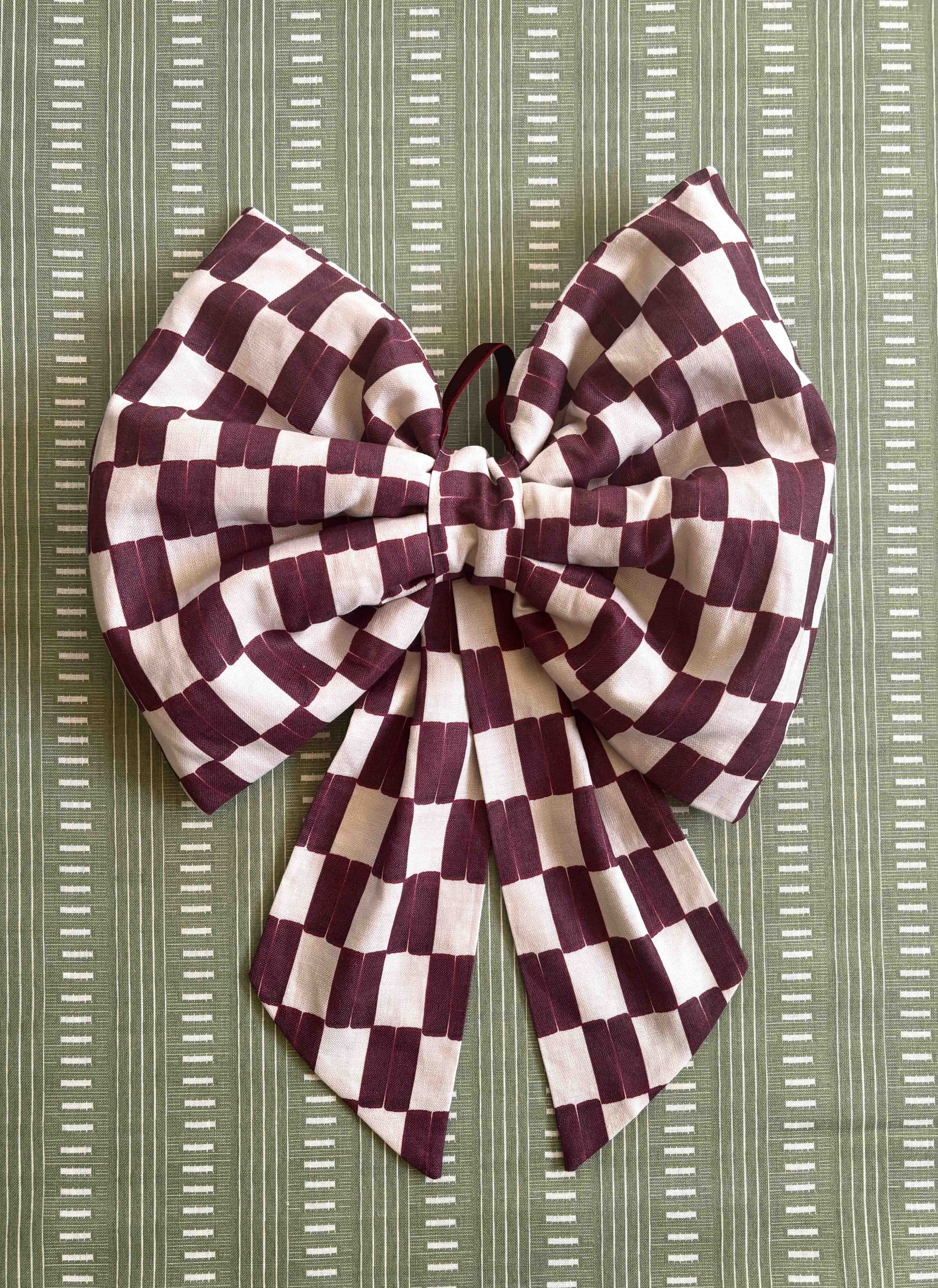 Chequer mulberry big bow.jpg