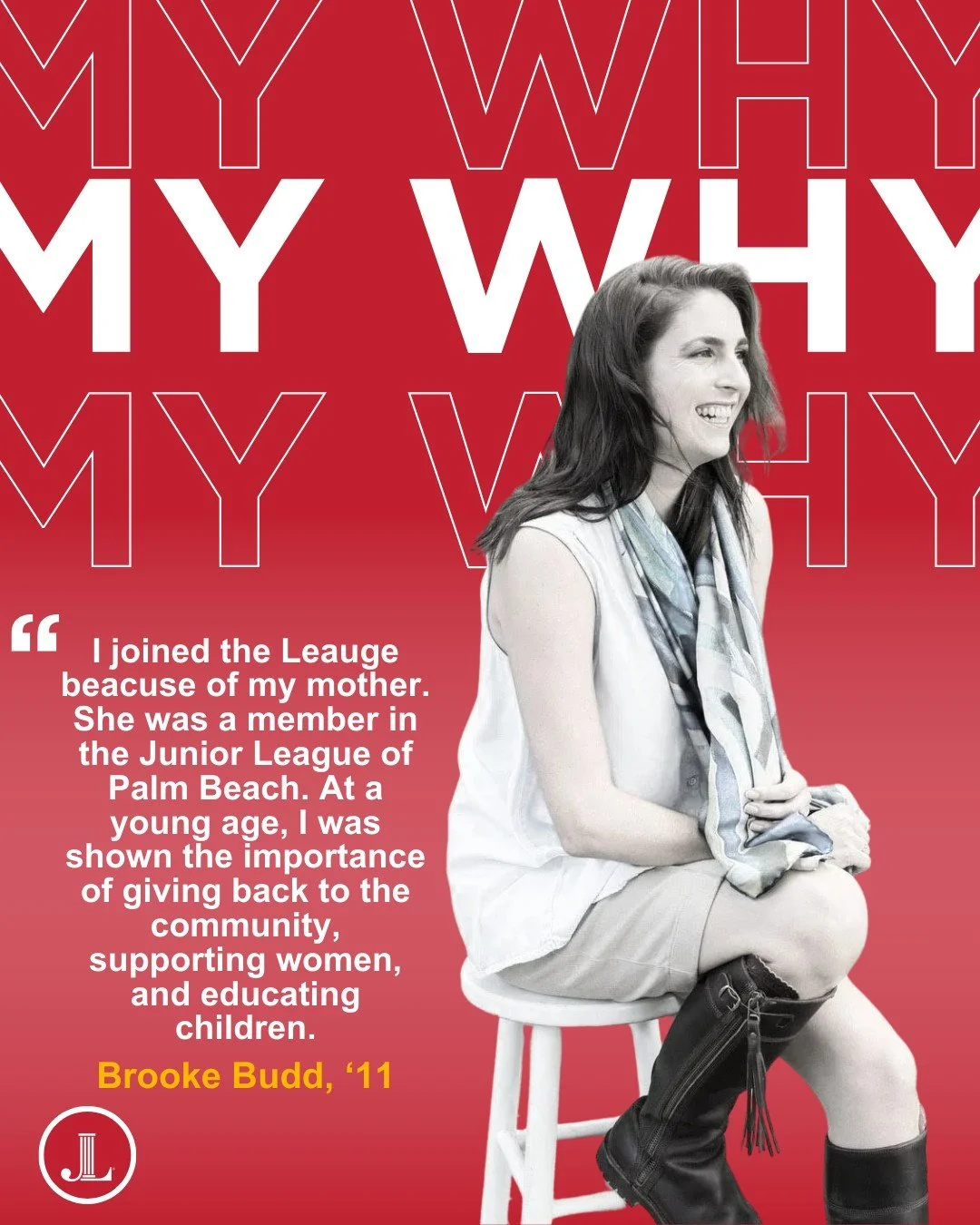 ✨ My Why with Brooke Budd, Junior League of the Golden Isles Nominating Chair.

&ldquo;I joined the League because of my mother. She was a member in the Junior League of Palm Beach. At a young age, I was shown the importance of giving back to the com