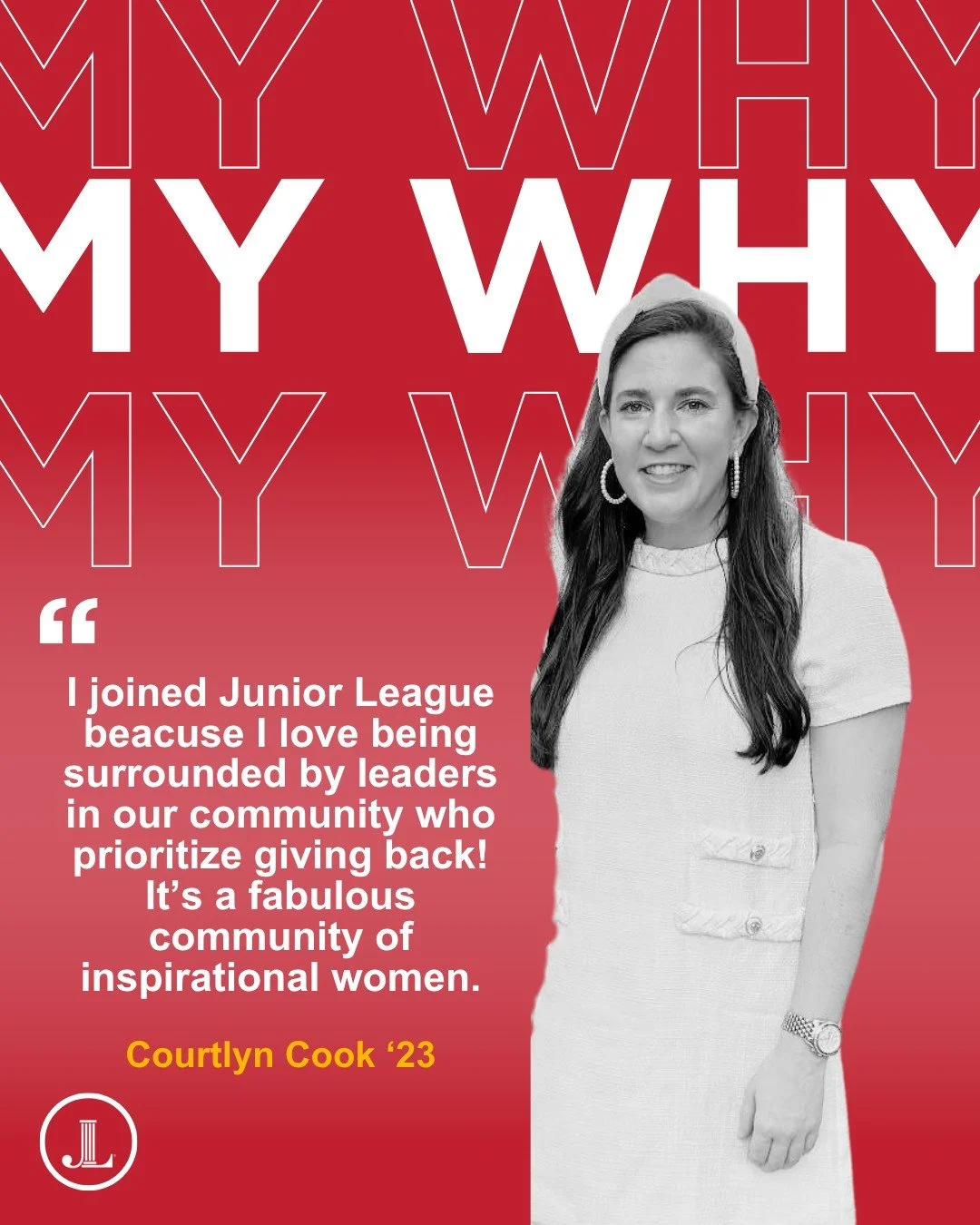 ✨ My Why with Courtlyn Cook @courtlyncook , Junior League of the Golden Isles Community Vice President.

&ldquo;I joined Junior League because I love being surrounded by leaders in our community who prioritize giving back! It's a fabulous community o