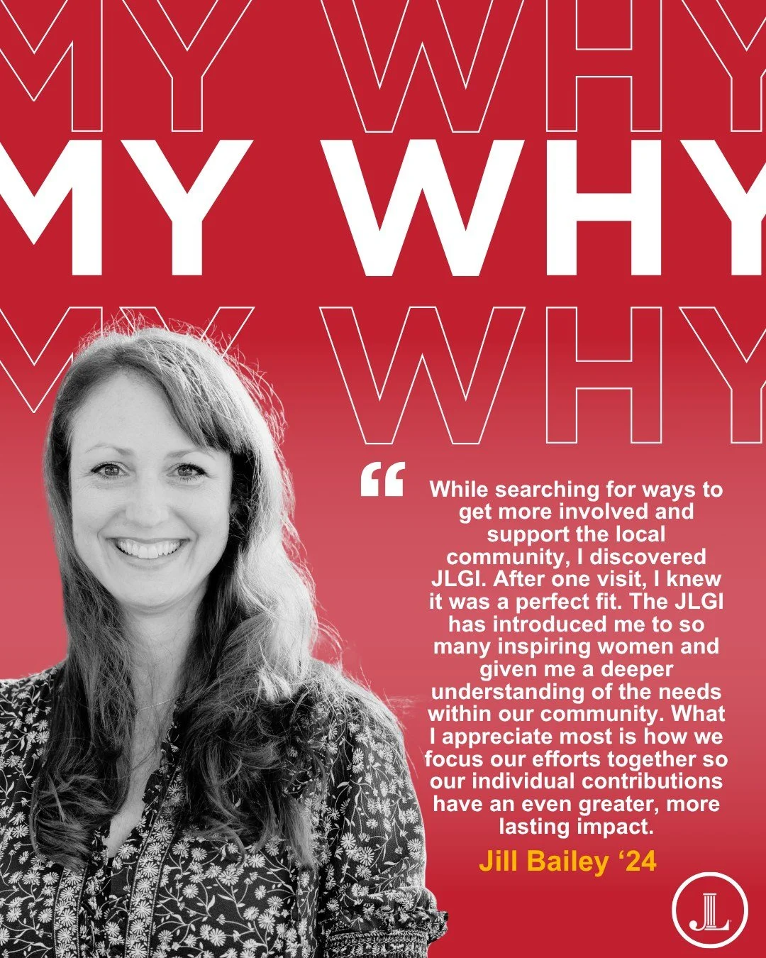 β¨ My Why with Jill Bailey, Junior League of the Golden Isles Vice President of Fundraising.
“While searching for ways to get more involved and support the local community, I discovered JLGI. The League has introduced me to inspiring women and g