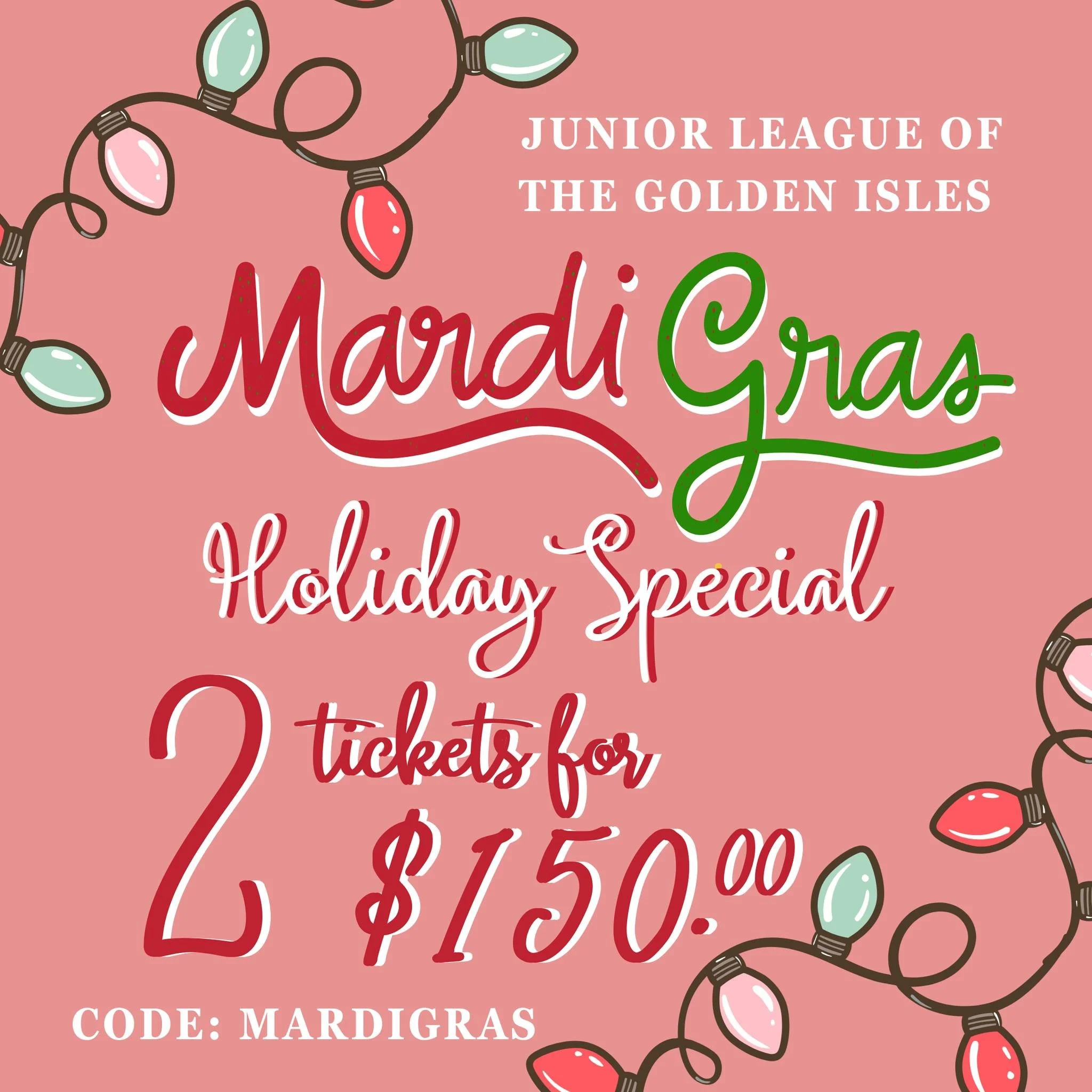 🎭 Tickets are going fast!
Keep the holiday spirit rolling with our Holiday Special for Mardi Gras 🎉
✨ Live brass band
🍽️ Food, spirits &amp; silent auction
📍 Queen &amp; Grant | Brunswick, GA
🎟️ 2 tickets for $150
⏰ Deal ends at MIDNIGHT, DECEMB