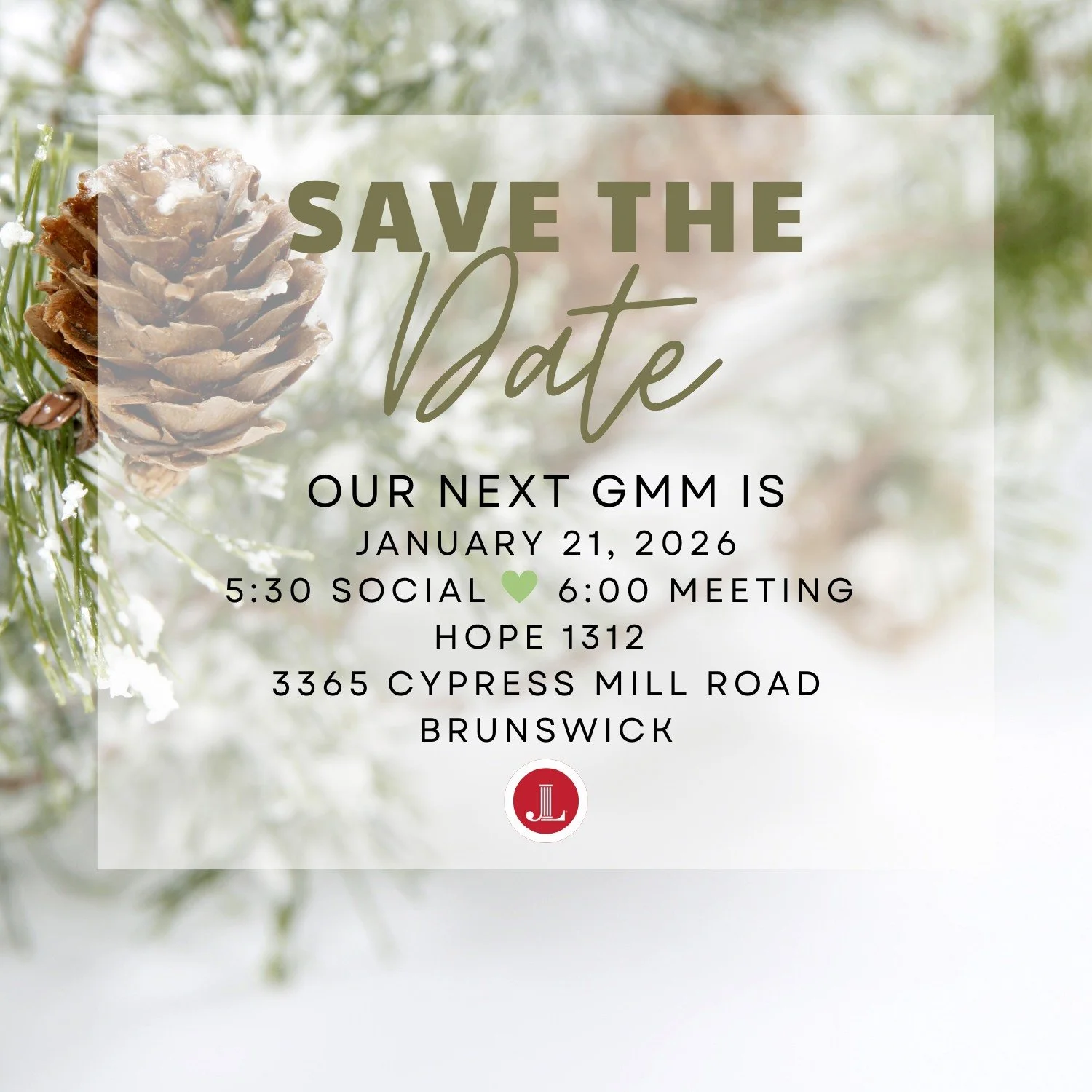 Save the date! 🗓️
Our next General Membership Meeting is coming up on January 21.
Join us for a 5:30 PM social followed by a 6:00 PM meeting.
📍 HOPE 1312 | Brunswick
Please bring a bottle of wine ($25 value or more) for our Mardi Gras wine raffle. 