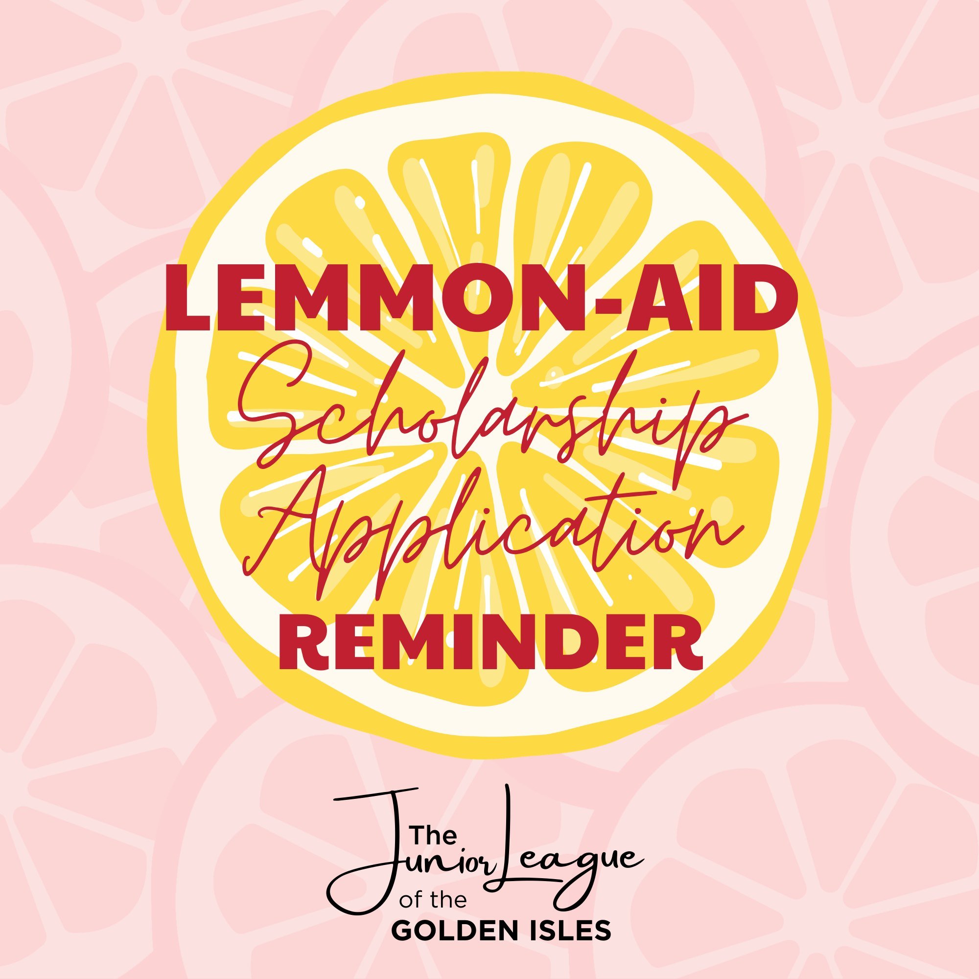 ⏰ Don't forget &mdash; the Lemmon-Aid Scholarship Application is still open! 🍋

Do you know a Glynn County high school senior who goes above and beyond to serve their community? This scholarship is for them! The Lemmon-Aid Memorial Scholarship honor