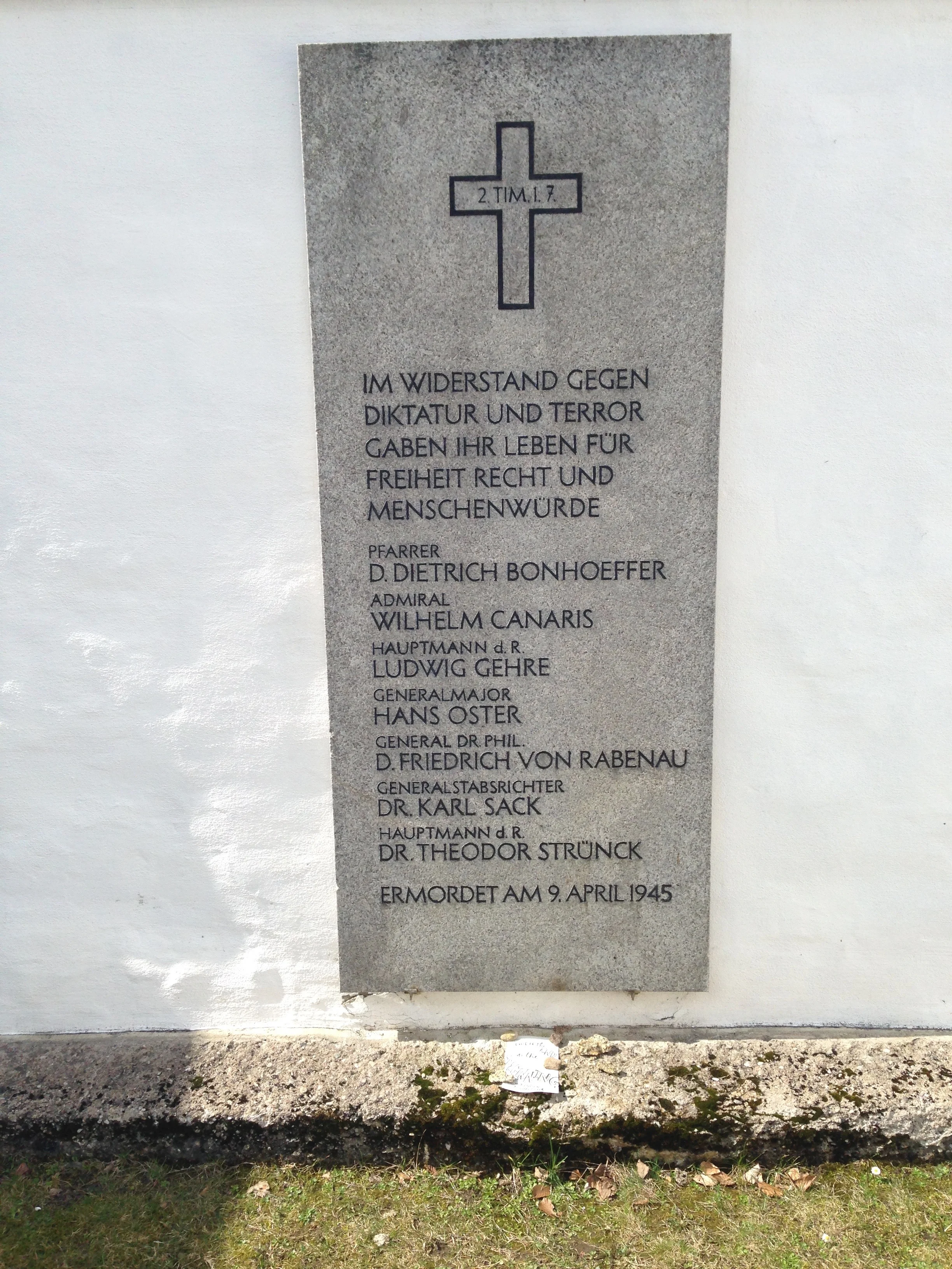 Death Marker of Dietrich's hanging. 