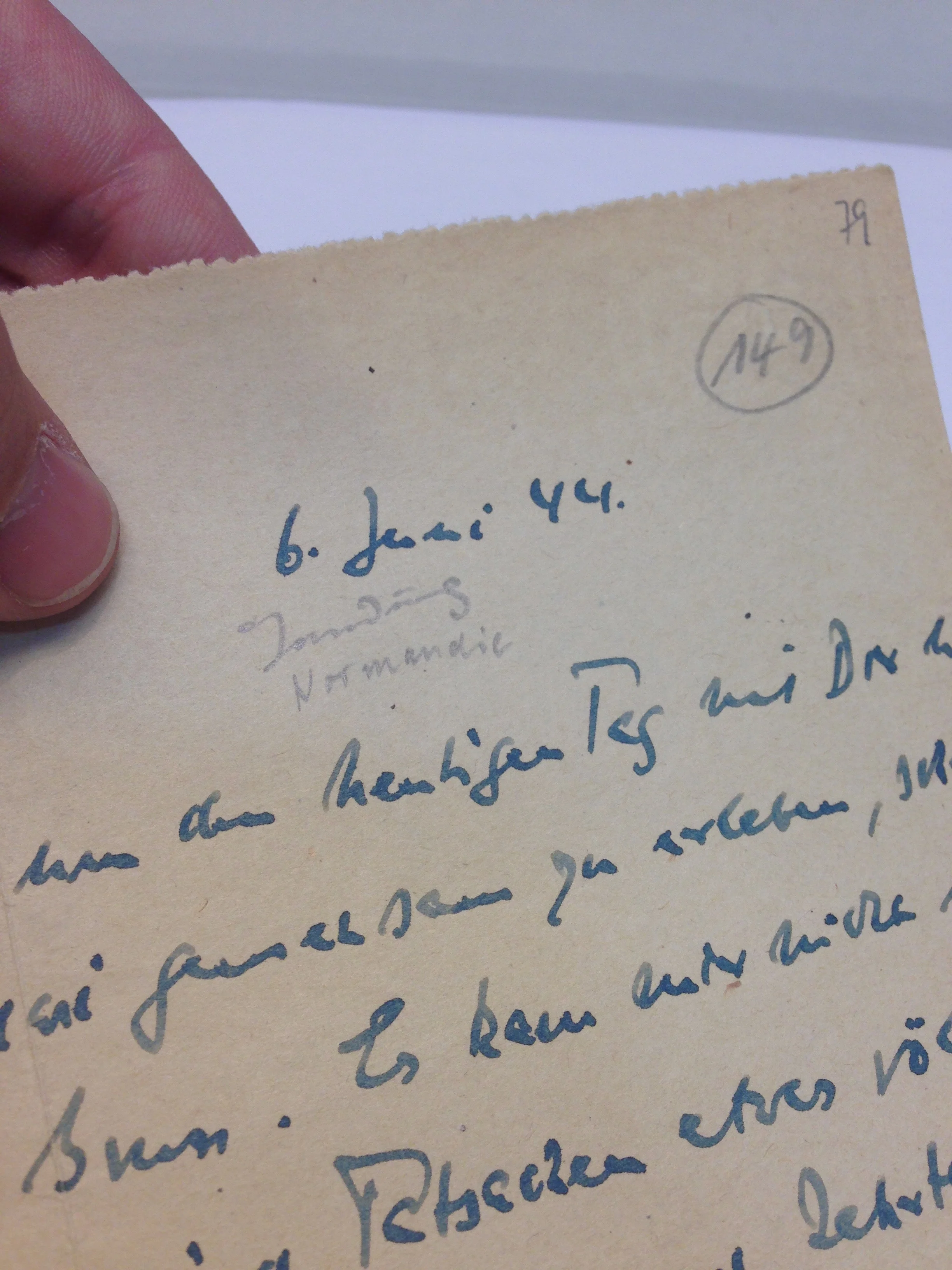Original Bonhoeffer Letter: D-Day 1944.